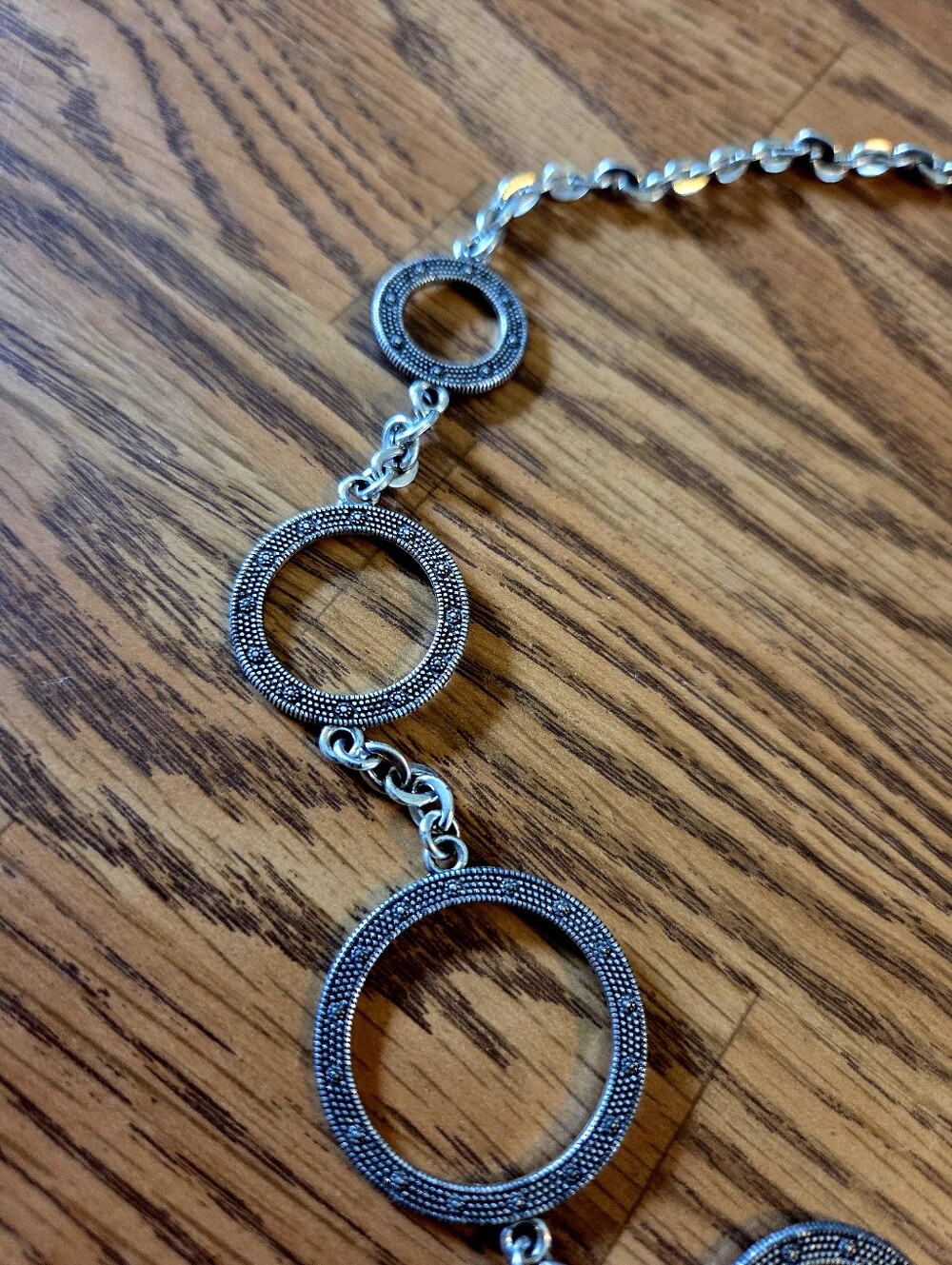 BRIGHTON "Townsend" Silver Textured Circle Cut-out Vintage Necklace. WHIMSYGOTH! - Picture 4 of 11